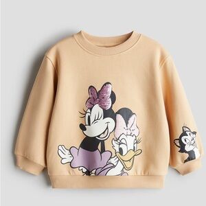 H & M Minnie and Daisy Flip Sequin Girls Crew Neck Sweatshirt Size 8/10